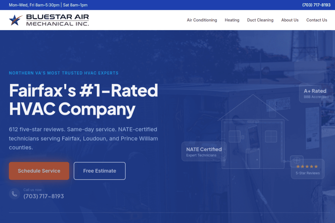 BlueStar Air Mechanical homepage