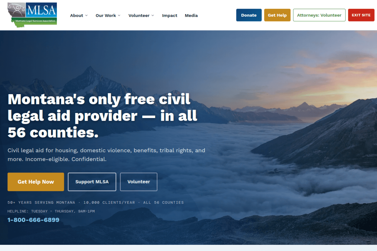Montana Legal Services Association homepage